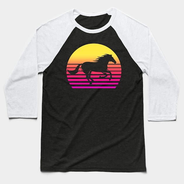 Retro 80's Horse Baseball T-Shirt by CreativeShirt